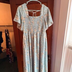 Floral Blue Maxi Dress